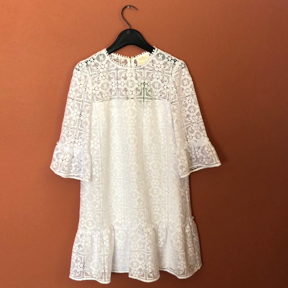 White lace shift dress
